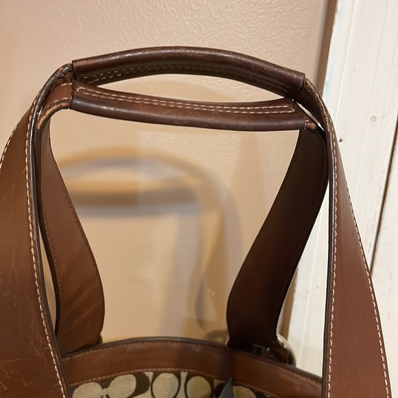 Vintage Coach Brown Signature Tote Bag with Laptop Case - Picture 12 of 12